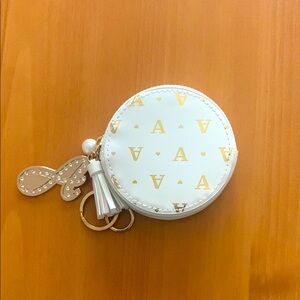 White and Gold Round Coin Purse